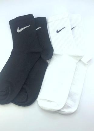 Комплект чоловічі шкарпетки nike 41-45 white 5 пар високі демісезонні носочки білі найк10 фото