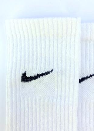 Комплект чоловічі шкарпетки nike 41-45 white 5 пар високі демісезонні носочки білі найк5 фото