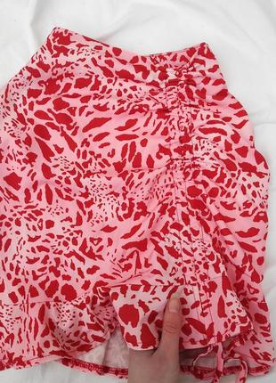 Юбка со стяжкой сбоку ✨ shein ✨ анималистический принт плямистая юбка3 фото