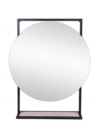 Зеркало с led-подсветкой  qtap taurus 700х850х140 black/whitish oak4 фото