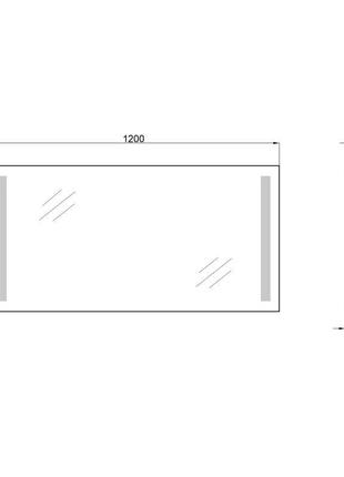 Дзеркало для ванної з led підсвічуванням qtap mideya (1200х600)2 фото