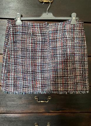 Твидовая мини юбка стиль шанель 50-52 р2 фото