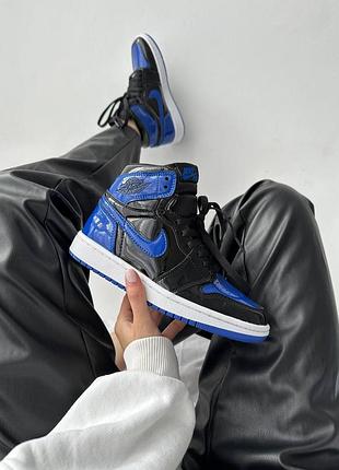 Кросівки nike air jordan 1 retro high “patent royal blue” premium