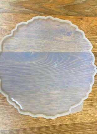Форма молд для создания подноса тарелки подставки из эпоксидной смолы круг1 фото