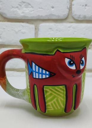 Чашка керамическая львовская керамика 300 мл кошка lk001