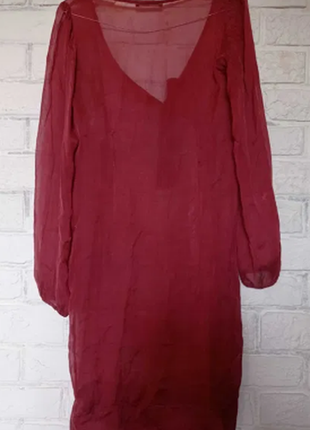 Бордовое платье туника goya, накидка на купальник, размер xs-s3 фото