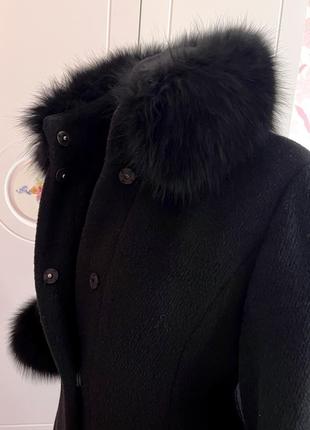 Пальто кашемировое maxmara с мехом6 фото