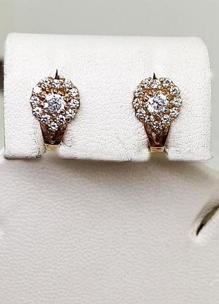 Сережки золотые с кубическим цирконием 2,35 г