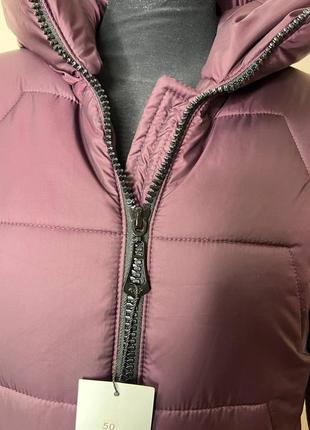 Удлиненная зимняя женская куртка 117 / р.48-64 / бордо4 фото