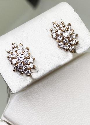 Сережки золотые с кубическим цирконием 2,31 г