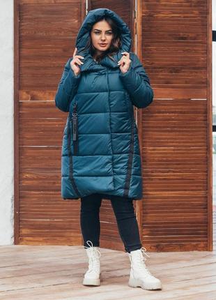 Зимова жіноча куртка, пальто 71/смарагд1 фото