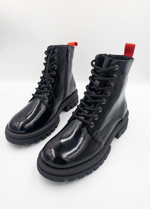 Ботинки демисезонные женские bistfor лак черные