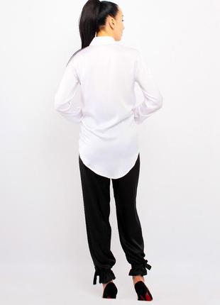 Шелковая рубашка на пуговицах (белый)4 фото