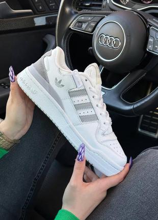 🔥жіночі кросівки adidas forum low white silver