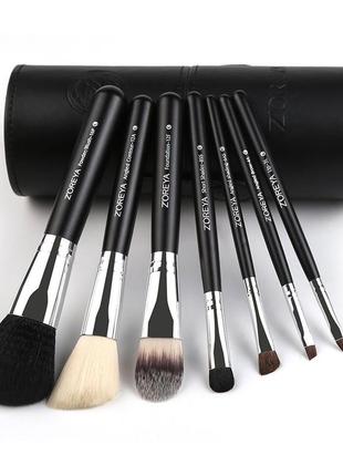 Набор кистей для макияжа в тубусе zoreya makeup brush set - 7 pc