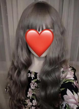 Парик,перука,синтетический парик с локонами и чёлкой