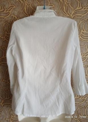 Отличная белая хлопковая  блузка marks&spencer/размер 122 фото