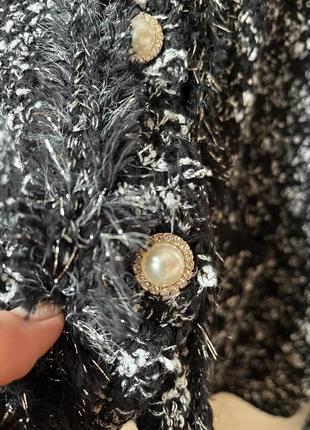 Фактурний піджак ,жакет з гудзиками перлами від zara2 фото