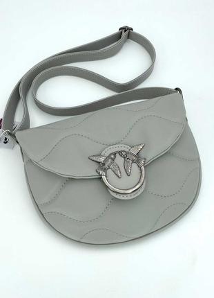 Женская сумка серая сумка полукруг сумка через плечо серый клатч через плечо кросбоди1 фото