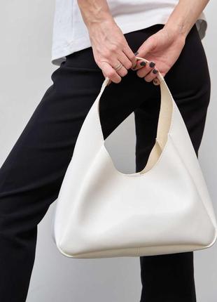 Женская сумка белая сумка как в mango сумка тоут сумка хобо белая сумочка1 фото