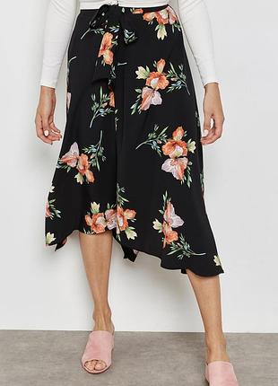 Спідниця міді квіти асиметрія р. 12
