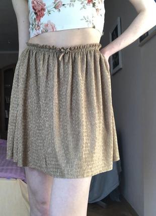 Юбка золотая легкая h&m