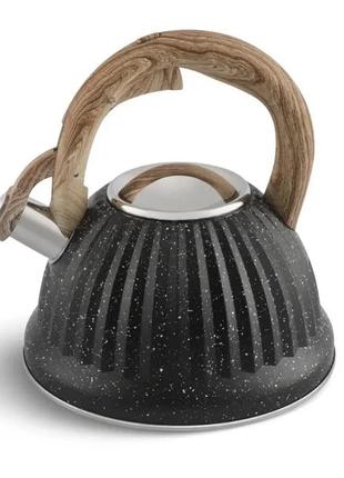 Чайник со свистком 3л мраморное покрытие edenberg eb-8810 чайник для индукционной плиты чайник газовый7 фото