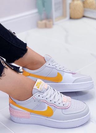 Женские кроссовки найк форс цветные nike air force shadow candy bonbon8 фото