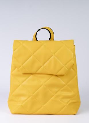 Женский рюкзак желтый рюкзак стеганый рюкзак городской рюкзак
