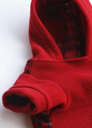 Одяг для собак. осінньо-весняна худі з капюшоном на флісі червоне m04402 фото