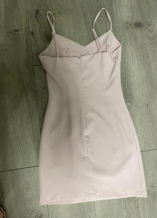 Нова міні сукня пудра в бельевом стиле6 фото