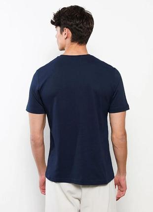 Темно-синяя мужская футболка lc waikiki/лс вайкики. фирменная турция2 фото