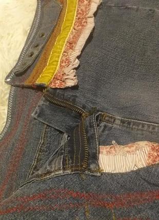 Юбка бохо из джинса с рюшами3 фото