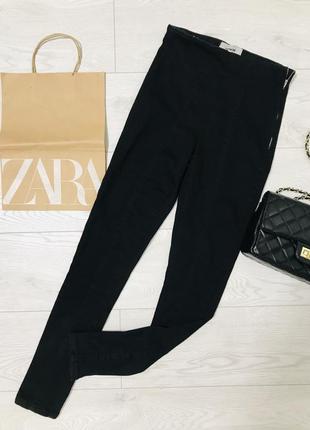 🖤базовые черные зауженные актуальные джинсы-легинсы с замочком сбоку1 фото