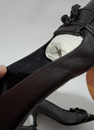 100% кожа фирменые новые винтажные туфли лоферы на каблучке китон хил супер качество2 фото