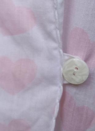 Длинный светлый женский халат в розовые сердечки с рукавами/домашний халат под пояс/батал5 фото