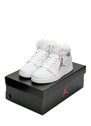 Женские кроссовки nike air jordan high all white #найк