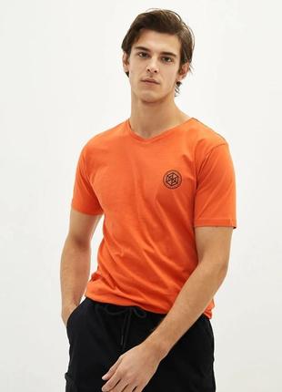 Оранжевая мужская футболка lc waikiki/лс вайкики just keep moving. фирменная турция