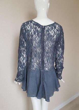 Комбинированная гипюровая блуза туника zizzi4 фото