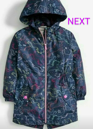 Курточка - ветровка парка плащ на коттоновой подкладке принт 🦄🦄🦄 next  uk.6  eur 116