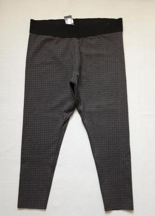 Незрівнянні стрейчеві щільні штани легінси трегінси принт картатий батал висока посадка m&amp;s collection