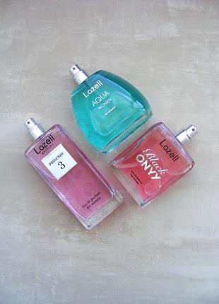 Парфумована вода lazell тестер парфуми princess 3, black onyx, aqua women тестер набір