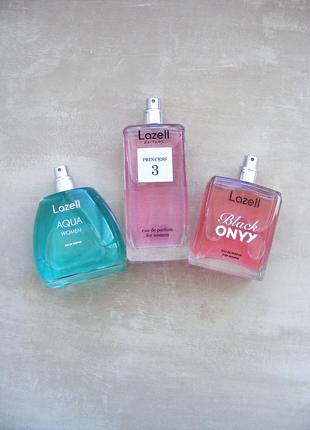 Парфумована вода lazell тестер парфуми princess 3, black onyx, aqua women тестер набір