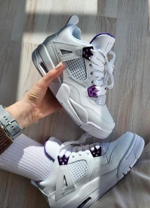 Кросівки nike air jordan 4 white violet