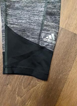 Оригінальні жіночі  шорти-бриджі для фітнесу та спорту adidas сірий меланж бриджи лосіни3 фото