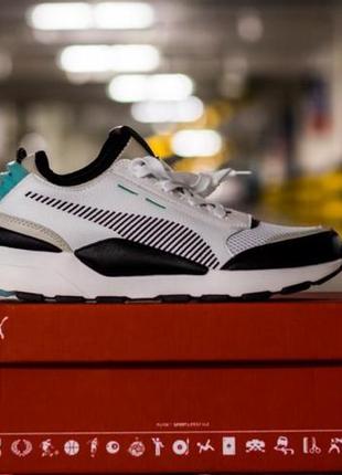 Мужские кроссовки puma rs-0 re-invention white black / smb