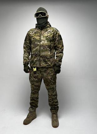 Военная тактическая зимняя куртка softshell зеленый мультикам xxl