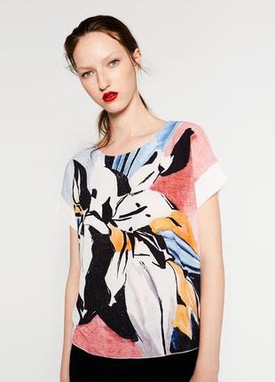 Топ с принтом zara b/w collection