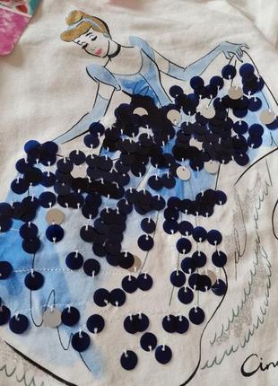 Неймовірний реглан блуза disney princessз вишивкою паетками3 фото