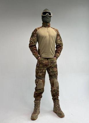 Військова тактична форма комплект одягу g3 з захисними накладками ріп-стоп мультикам xxxl